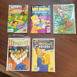 Set of Five Simpsons Comics